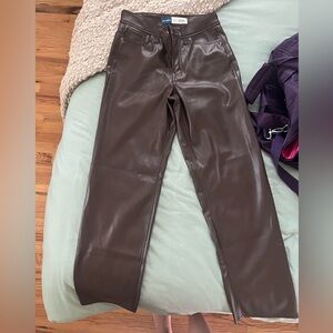Old Navy brown leather pants